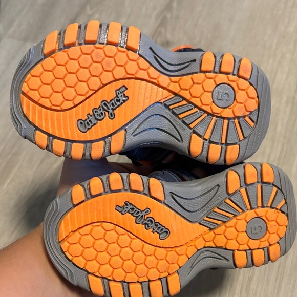 Cat & Jack Navy and Orange Kids Sandals - Picture 2 of 2